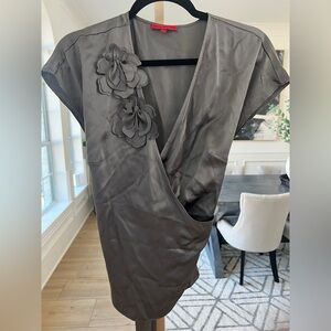 Vivienne Tam Gray Wrap Top